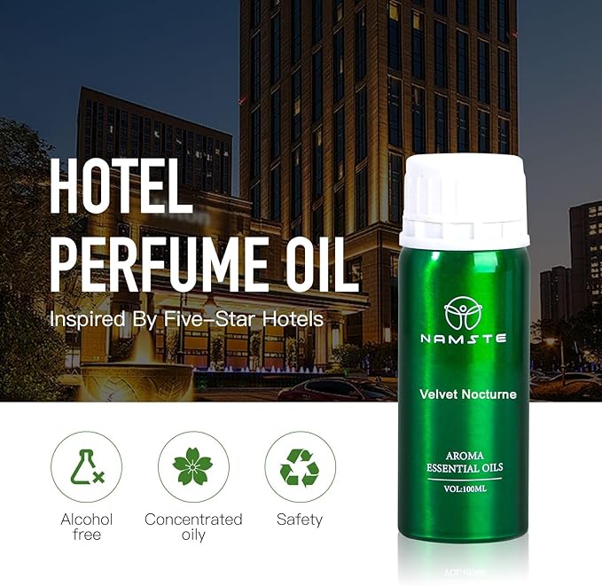 Luxury Hotel Diffuser Essential Oil - Velvet Nocturne - Citrus & Lavender & Sandalwood & Ambergris Scent, 3.38 Fl Oz Premium Spa-Grade Aroma Blend