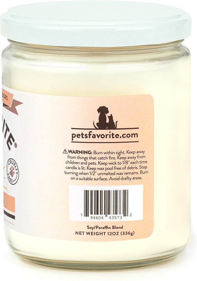 Pet's Favorite Pet Odor Candle, Clean Burning, Long Lasting Scented Candles with a Cotton Wick. (French Vanilla, Pack of 1)