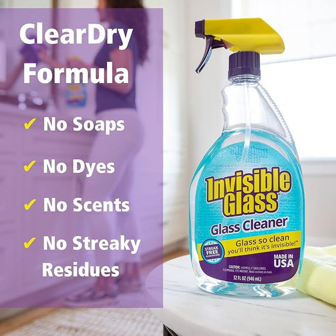 Invisible Glass 99612 Home Glass Spray Kit Includes Premium Glass Cleaner Spray and Glass Cleaner Wipes, Screen Clean Multi-Surface Cleaner and Microfiber Perfect All-In-One Household Cleaning Set