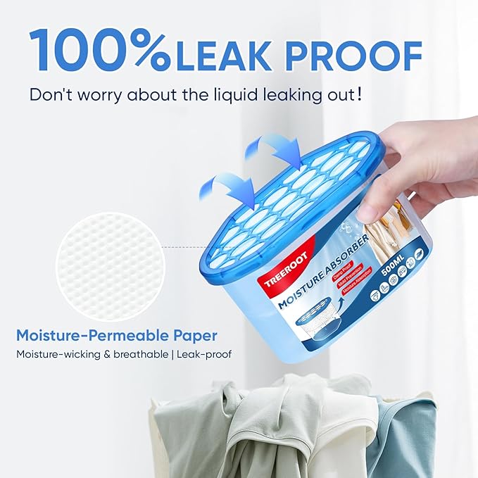 10 Pack Moisture Absorbers, 10.6 OZ Humidity Absorber Bucket, Moisture Absorbers for Closet, Dehumidifier Bucket for Wardrobes、 Kitchens and Bathrooms, Fragrance Free Humidity Absorber