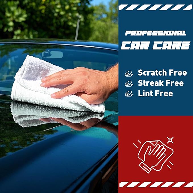 TEAWOO White Microfiber Towels- 50 Pack, Microfiber Cleaning Cloths Bulk, Microfiber Towels for Cars, Cleaning Rags (12x12 inches)