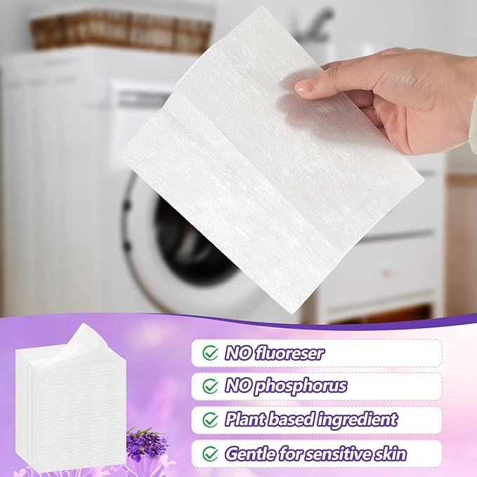 Heigble 600 Count Dryer Sheets Bulk Fabric Softener Lavender Scent Dryer Sheets Naturally Softens and Removes Static Cling, Ideal for Large Households, Sensitive Skin