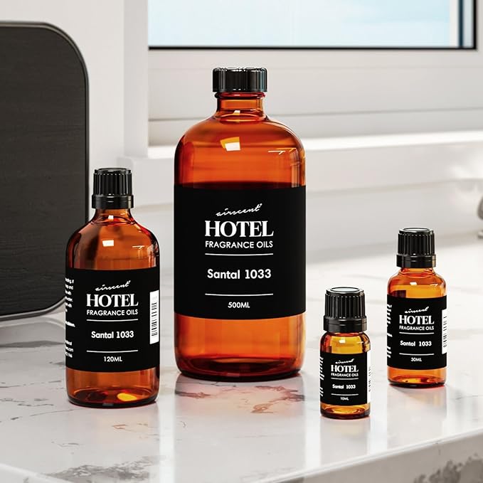 AirScent Santal Diffuser Oil No. 1033 - Santal-33-Inspired Perfume Dupe - Premium Fragrance Oil Blend for Ultrasonic and Waterless Diffusers and Crafting - 30 mL, 1 fl oz Glass Bottle with Dropper