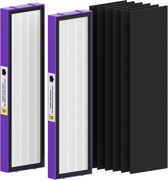 FMDZFL 2 Pack FLT4850PT True HEPA Replacement Filter B, with Pet Pure Treatment for G-Guardian Air Purifier C4900 AC4825 AC4850PT AC4870 CDAP4500 AC4300 and More