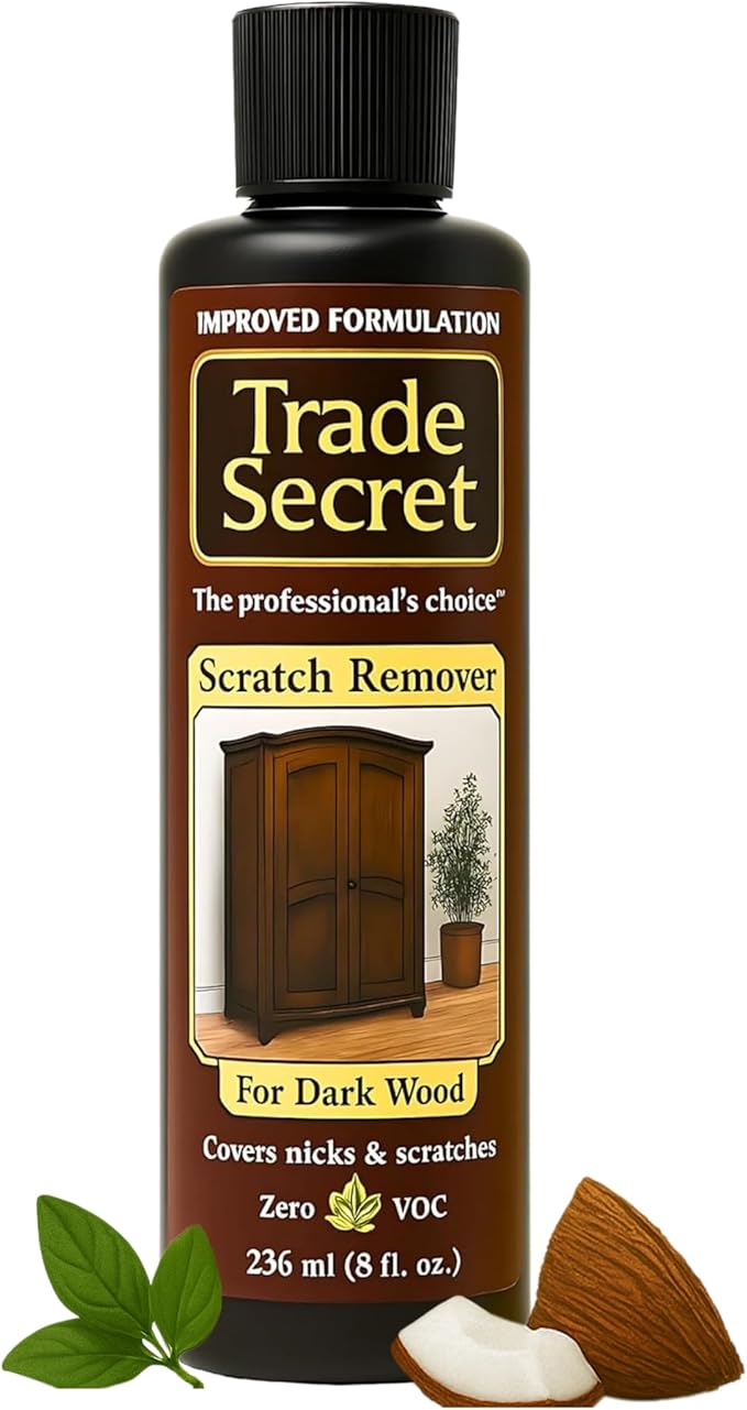 Trade Secret Scratch Concealer for Real Wood Furniture & Floors – Restores Dark Wood Scratch, Covers Nicks, Scuffs & Dogs, Cats Scratches, Marks, Minor Defects