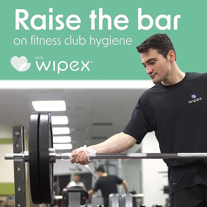 Wipex Gym Wipes Dispenser Refill - 2800 Count - Large Gym Wipes for Equipment - Fitness Wipes with Lemongrass Scent, 8x12 Size, 700 Count (Pack of 4) - For Natural Hygienic Fitness Environments