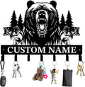 Personalized Custom Name Bear Key Wall Hooks,Metal Bear Keys Clothes Hooks,Metal Bear Wall Home Storage Decorative,For Front Door, Hallway, Kitchen, Bedroom,Keys,Hats (Style F)