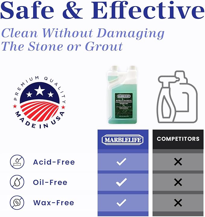 Marblelife Marble & Travertine Cleaner Concentrate Intercare, 32oz