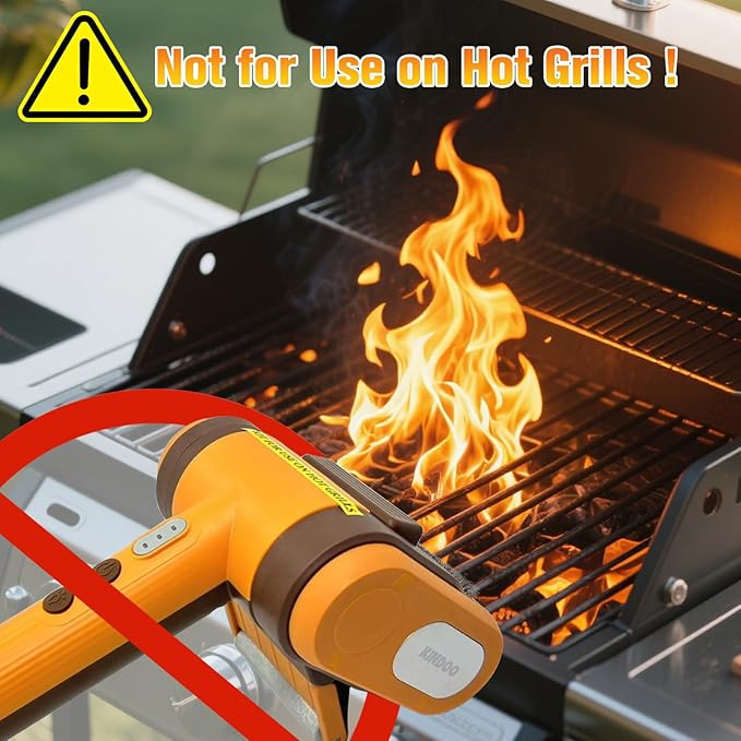 Electric Rechargeable Grill Brush,Grill Cleaner for Outdoor Grill with 800 RPM Motor - Bristle-Free Stainless Steel Grill Cleaner with LED Light for BBQ, Heavy Duty Grill Cleaning Tool (Champagne)