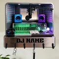 Custom 2D Flat Print Designed Wall Hooks with a Music Producer Theme Personalzied Musician Names Key Storage Holder Radio Station Coat Rack Home Decor Gift for Culb Living Room Hallway Bedroom