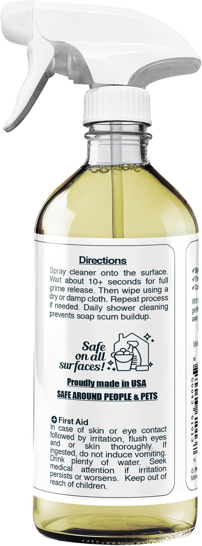 PROSOL WORKS Bathroom Cleaner 16 oz - Daily Cleaning Spray for Shower Curtain, Sink, Shower, Tile, Bathtub, & Toilet Bowl Cleaners Revealing Natural Shine & Refreshing Scent- Safe on All Surface