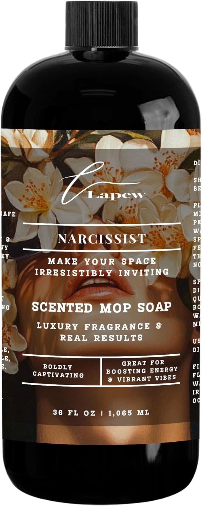 Lapew Narcissist Scented Mop Soap Concentrate 36 oz | Premium Fragranced Floor Cleaner | Streak-Free | Hard Floor Cleaning Solution | Eco Friendly | Made in USA
