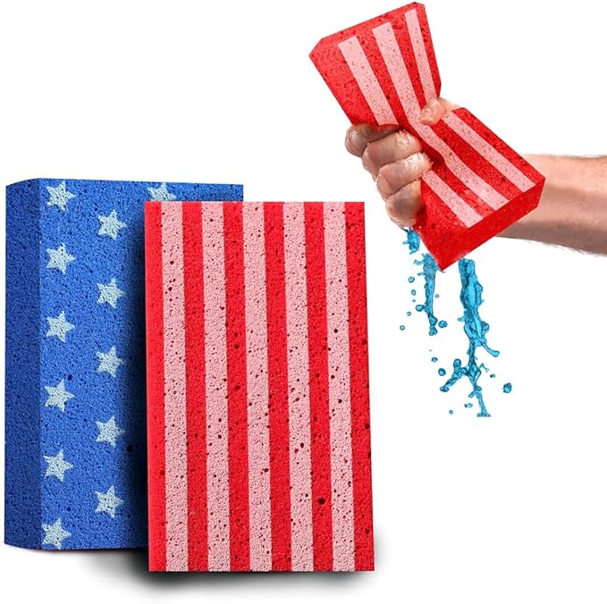Multi-Purpose Sponges for Cleaning - USA Sponge 10 Pack, Large Sponges for Car Washing, Tile & Grout, Bulk Pack Sponge