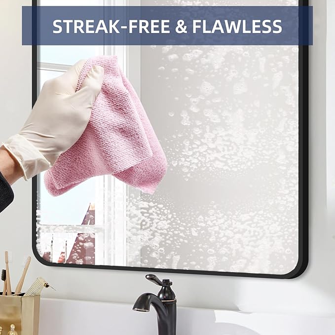 & PLUSH Microfiber Cleaning Cloth Roll - 70 Pack, Tear Away Microfiber Towels, 12" x 12", Reusable, Washable, Streak Free, Ultra Absorbent Dish Rags for Car, Home, Garage or Shop (Grey and Pink)