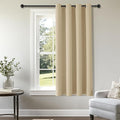 ChrisDowa Blackout Curtains 54 inches Long for Bedroom - Grommet Thermal Insulated Room Darkening Curtains for Living Room (1 Panel, Biscotti Beige, 52 x 54 Inch)
