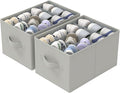 2 Pack Shoe Organizer for Closet, Fits Up to 24 Pairs, Foldable Space-saving Storage Container Bins with Reinforced Handles, 16.5 x 12.6 x 10.2 In, Grey, XSNX02G-2