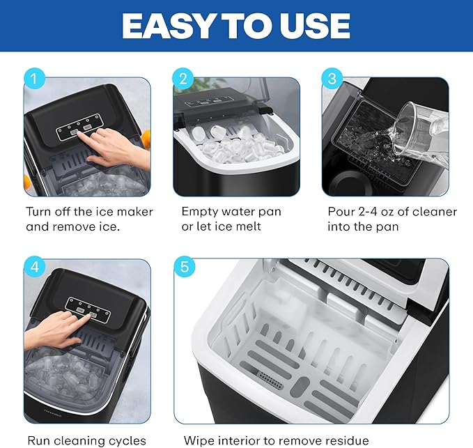 Sylvan Ice Machine Cleaner and Descaler | 16 oz | Free Cloth | Made in USA | Nickel Safe Ice Maker Cleaner and Descaler | Universal Compatibility for Commercial & Residential Ice Makers