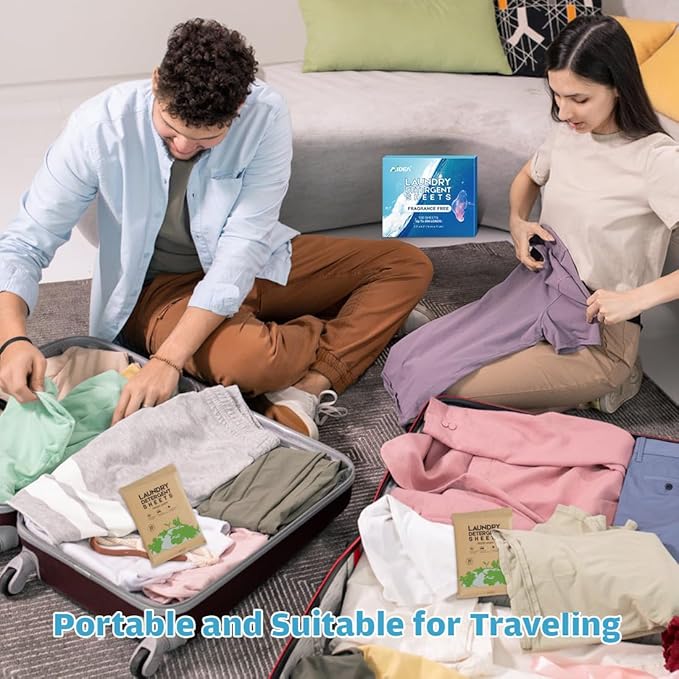 AIDEA Laundry Detergent Sheets, Unscented-(160 Loads) 80 Sheets, Laundry Soap, Washer Detergent, Liquid-Free Dryer Sheet for Travel, Home Washing