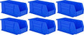 Hudson Exchange 11" x 5-1/2" x 5" (6 Pack) Plastic Stackable Storage Bin and Hanging Container, Blue