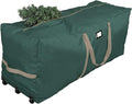 ProPik Christmas Rolling Tree Storage Bag, Fits Up to 9 ft. Tall Disassembled Holiday Tree, 28" X 16" X 60", Extra Large Heavy Duty Storage Container with Wheels, Front and Side Handles (Green)