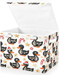 Christmas Skeleton Ducks Storage Bins with Lids Foldable Storage Basket with Handles Collapsible Large Fabric Organizer Containers for Clothes Shelves Closet Office Home