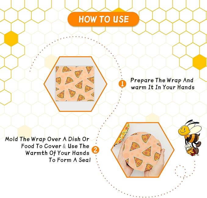 Beeswax Wrap, Beeswax Wraps For Food, Organic, Sustainable, Beeswax Food Wrap for Sandwich Storage, Reusable Beeswax Food Wrap 1L, 5M, 3S Food Patterns Beeswax Paper, 9 Pack Set