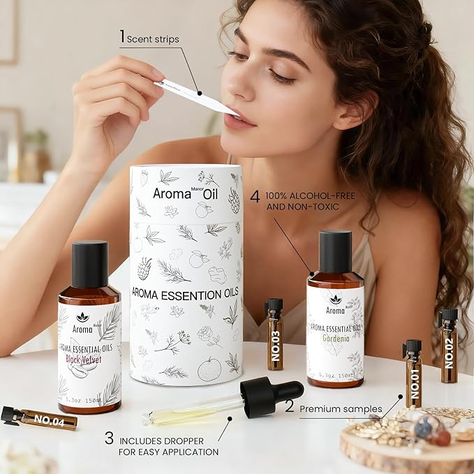 Hotel Diffuser Oil - Gardenia Essential Oils for Scent Air Cold Diffuser - Gardenia, Jasmine, Green Leaves, Lily of The Valley - Home Luxury Scents Aroma Fragrance