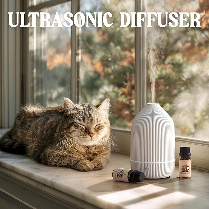 Essential Oil Diffuser, 2Pack, 100ml Aromatherapy Diffuser, Mini Ultrasonic Diffuser for Essential Oil, Home, Office, Cool Mist Humidifier with 7 Led Light, Auto Shut-Off, White
