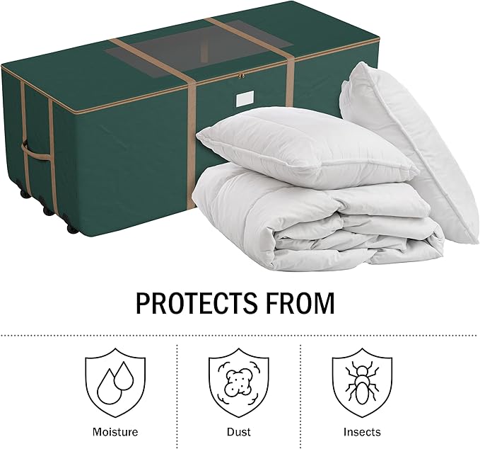 Rolling Storage Bag - 12FT Storage Bags with Durable Handles and Wheels for Outdoor Cushion, Clothes, and More by Elf Stor (Green)