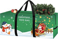 Christmas Tree Storage Bag 7.5 Ft Large Christmas Tree Bag with Reinforced Handles & Dual Zippers Wide Opening, Heavy Duty Oxford Fabric Xmas Ornament Storage Box Protects From Moisture, Dust (Green)