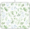 Green Eucalyptus Leaves Dish Drying Mat for Kitchen Countertop 16x18 Rectangle Small Drying Mat Reusable Quick Dry Dish Sink Absorbent Mats Dishwasher Easy Clean Decorative Home Decor Essentials