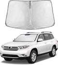EcoNour Windshield Sun Shade Compatible for Toyota Highlander 2008–2013 | Custom Fit SUV Front Window Sunshade | Foldable UV & Heat Reflective Sun Visor