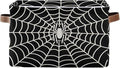 ALAZA Funny Spider Web Halloween Black Foldable Storage Box Storage Basket Organizer Bins with Handles for Shelf Closet Living Room Bedroom Home Office 2 Pack