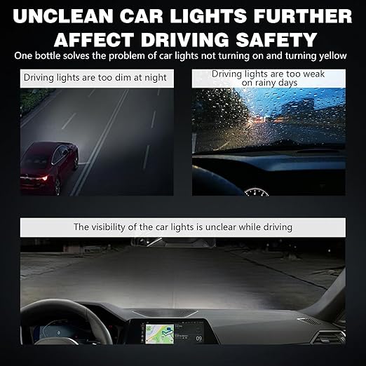 Headlight Restoration Kit, Automotive Headlight Cleaner Oxidized and Yellowed Head Light Restoring Kit, Efficient Restore Shiny, Multifunctional Polishing for All Types