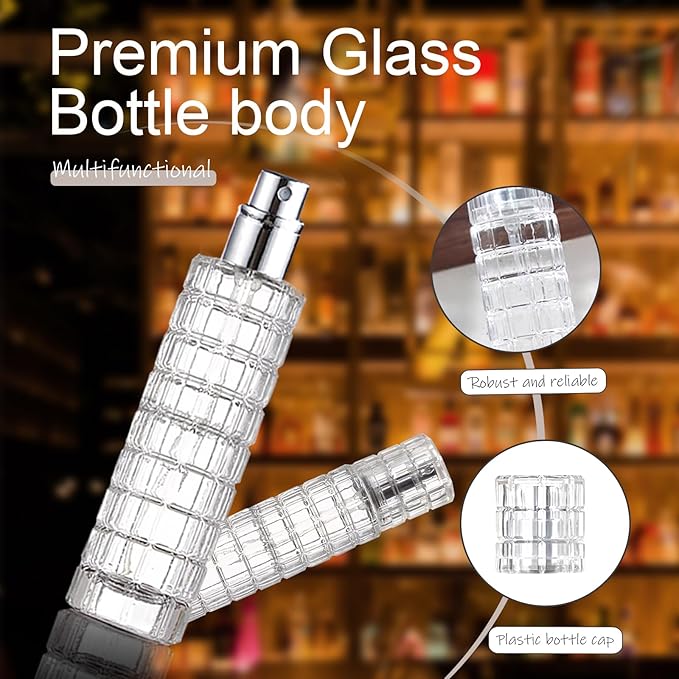 Premium Glass Atomizer Spray Bottle - 30ml Refillable Cocktail & Coffee Mister, Leak-Proof Food Safe Design for Vermouth, Bitters, Essential Oils, Bar & Kitchen