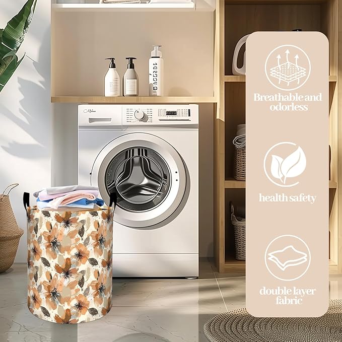 Majestic Owl Laundry Basket 19.7"x15.7", Collapsible Dirty Clothes Waterproof Forest Animal Laundry Hamper Organizer Toy Storage Bin for Dorm Nursery Bathroom Decor