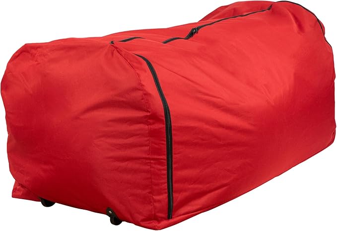 Northlight 57" Red Artificial Christmas Tree Rolling Storage Bag for Trees Up to 9ft