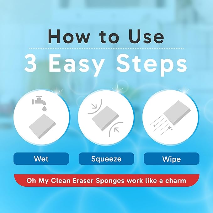 (40 Pack) Extra Large Eraser Sponge - Extra Thick, Long Lasting, Premium Melamine Sponges in Bulk - Multi Surface Power Scrubber Foam Cleaning Pads - Bathtub, Floor, Baseboard, Bathroom, Wall Cleaner