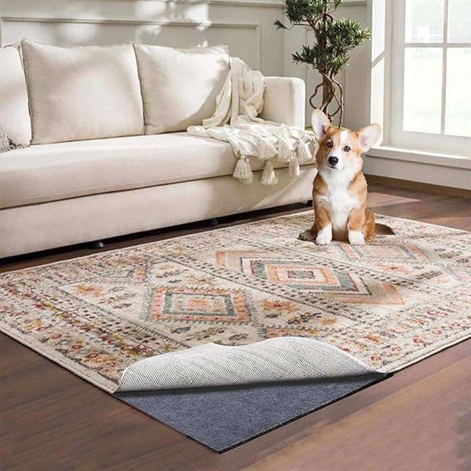 Waterproof Rug Pad, 3x5 ft Area Rug Non-Slip Carpet Pad, Non-Slip Rug Pads for All Floors and Finishes, Felt Pad for Hardwood Floors, Keeps Carpets in Place Soft and Safe