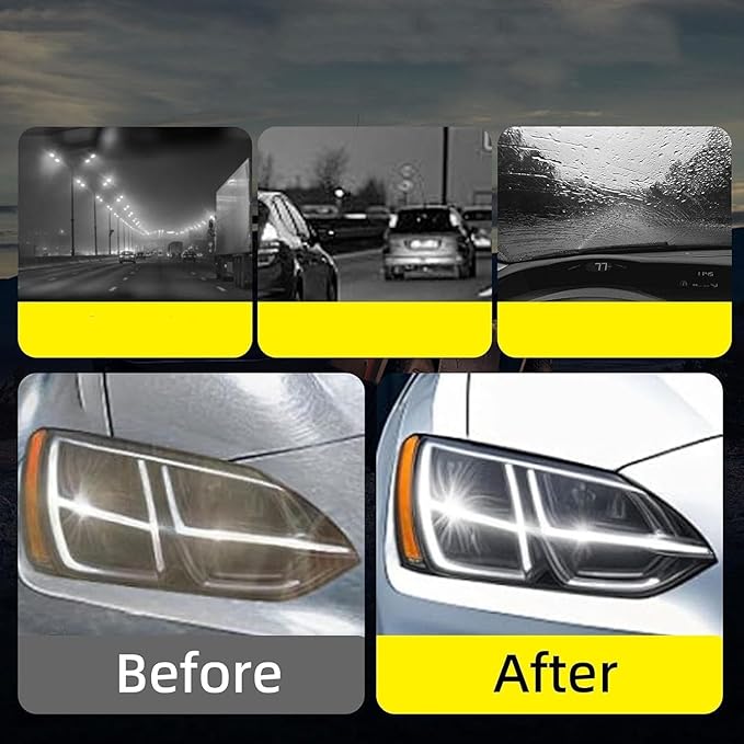 Estytop Auto Yunn Headlight Cleaner,Autoyunn Headlight Restoration Kit, Automotive Headlamp Restoration Fluid,Yellowed Automotive Headlamps,Blurring Enhanced Crystalline (1set)