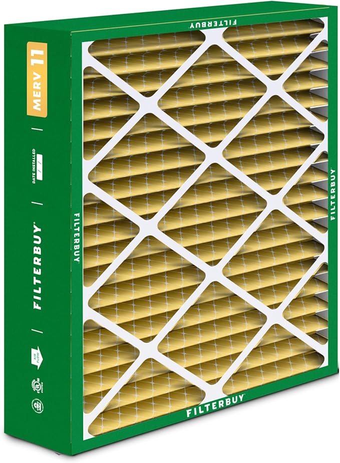 Filterbuy 20x23x5 Air Filter MERV 11 Superior Pet & Allergy Defense (2-Pack), Pleated HVAC AC Furnace Filters for Bryant, Carrier, BDP, Day & Night, and Payne (Actual Size: 19.81 x 22.56 x 4.25)