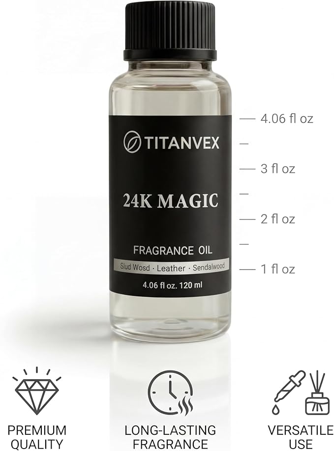 24K Magic Hotel Collection Diffuser Oil - Waterless Diffuser Oil Refill for Cold Air Use - Hotel Diffuser Oil Fragrance - Vegan and Safe Formula– 4oz