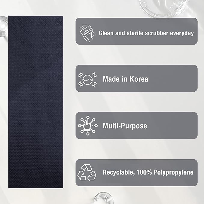 Jumuk Supplies Daily Dish Scrubber Sheet Non-Scratch Household Disposable Cleaning Sponges | Recyclable, Eco-Friendly & Perfect for Kitchen, Home Cleaning and Outdoor Use (1, Navy)
