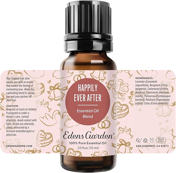Edens Garden Happily Ever After Essential Oil Blend – Wedding & Romance Gift, 100% Pure Undiluted Aromatherapy for Natural Wellness & Special Occasions – 10 ml (.33 fl oz)