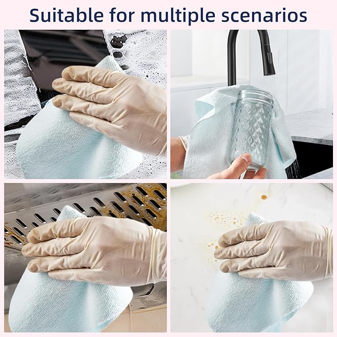 & PLUSH Microfiber Cleaning Cloth Roll - 85 Pack, Tear Away Microfiber Towels, 12" x 12", Reusable, Washable, Streak Free, Ultra Absorbent Dish Rags for Car, Home, Garage or Shop (Blue)