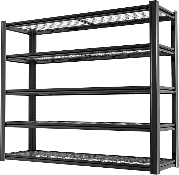LI JIU HOME 62" W x 24" D x 84" H Garage Shelving Heavy Duty Metal Shelving 3500LBS Storage Shelves Adjustable Metal Shelves for Storage Industrial Garage Shelves for Warehouse Basement