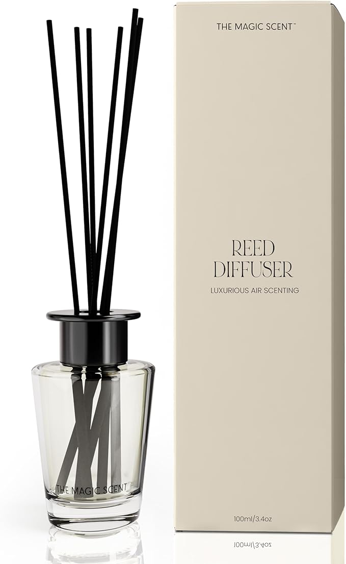 The Magic Scent White Tea Reed Diffuser for Home - Luxury Decorative Scent Diffuser with Premium Fiber Reeds for Lasting Gentle Dispersal - Natural, Toxin-Free Aroma Inspired by a Tranquil Spa