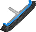 Pool Brush 17.5'' Heavy Duty Swimming Pool Brushes for Cleaning Pool Walls & Tiles & Floors & Corners Scrub Brush Head Reinforced Aluminum Back (Pole Not Included)