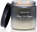 M&SENSE Citrus Vetiver Men Candles - Scented Soy Wax, 2 Wick, 11.6oz, 70 Hour Burn, Black, Organic, Masculine, Holiday Candle