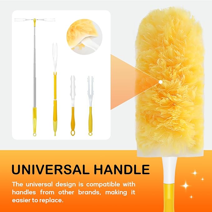 SetSail Dusters for Cleaning 30 Count Duster Refills with 1 Handle Disposable Duster Refill Multi Surface 360 Duster Cleaner Kit for Ceiling Fan, Blind, Furniture